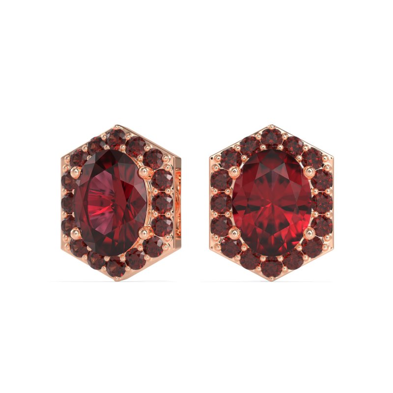 Vintage Oval Halo Stud Earrings