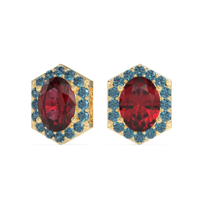Vintage Oval Halo Stud Earrings