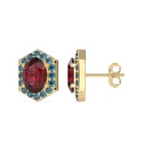 Vintage Oval Halo Stud Earrings