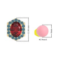 Vintage Oval Halo Stud Earrings