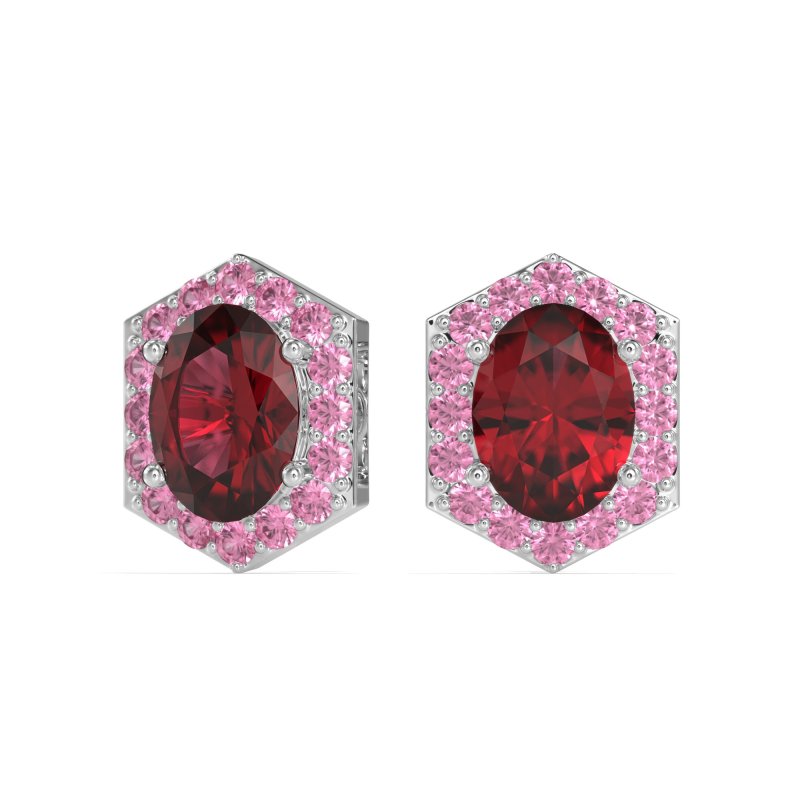 Vintage Oval Halo Stud Earrings