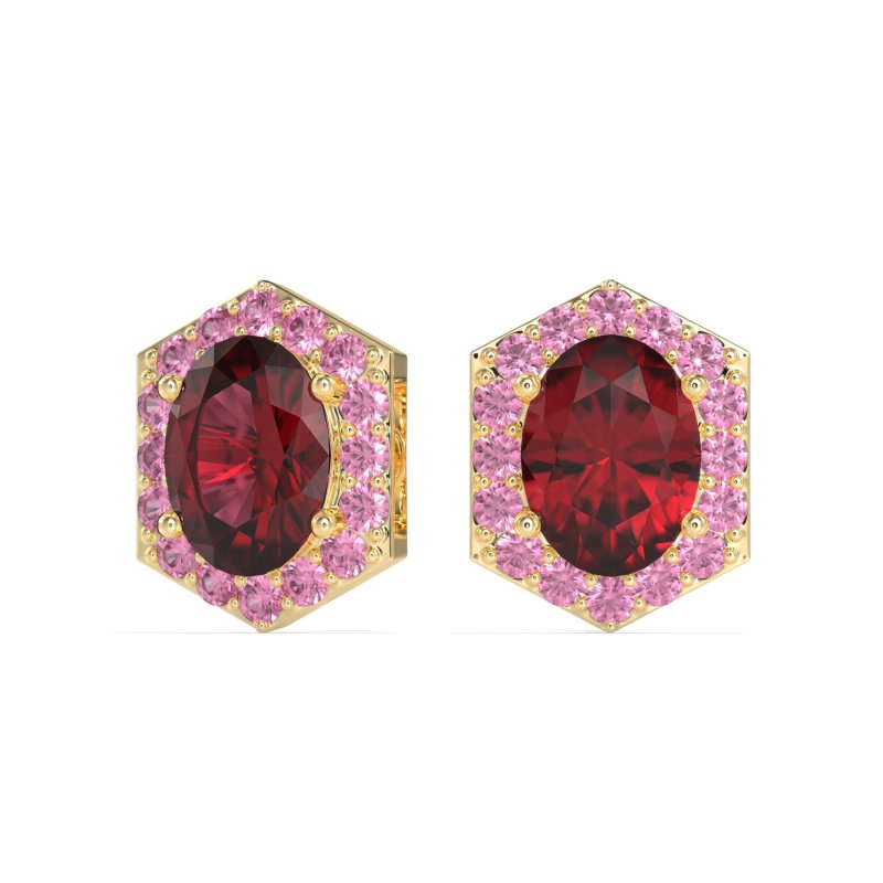 Vintage Oval Halo Stud Earrings