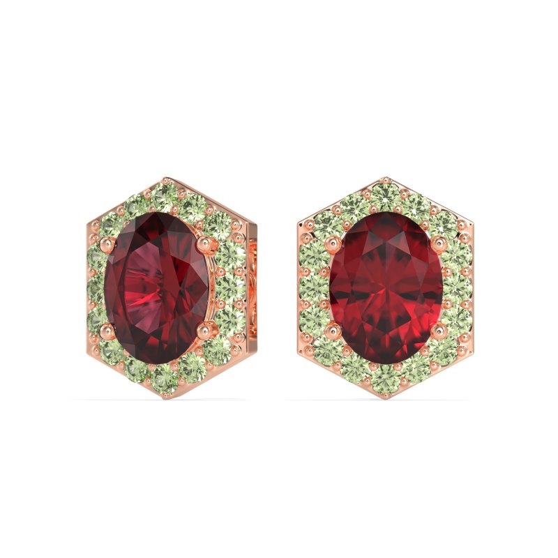 Vintage Oval Halo Stud Earrings