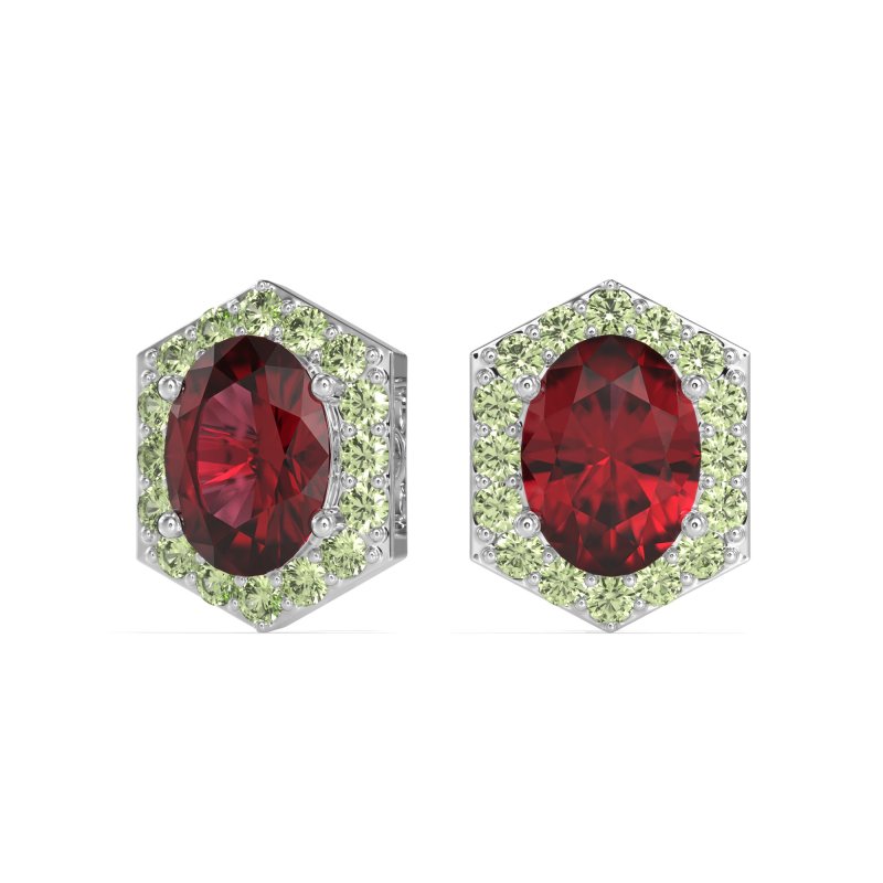 Vintage Oval Halo Stud Earrings
