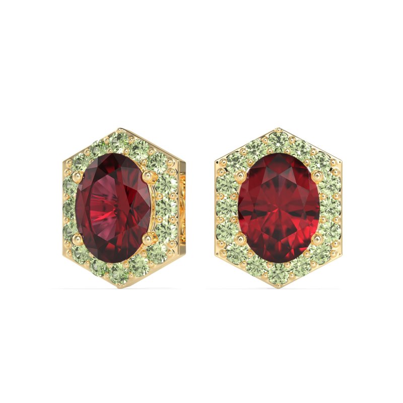 Vintage Oval Halo Stud Earrings