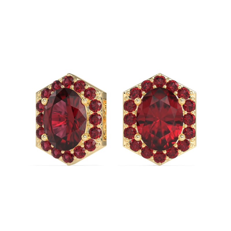 Vintage Oval Halo Stud Earrings