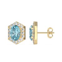 Vintage Oval Halo Stud Earrings