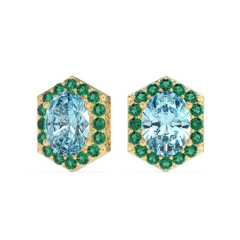 Vintage Oval Halo Stud Earrings