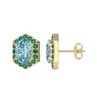 Vintage Oval Halo Stud Earrings