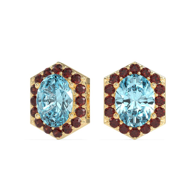 Vintage Oval Halo Stud Earrings