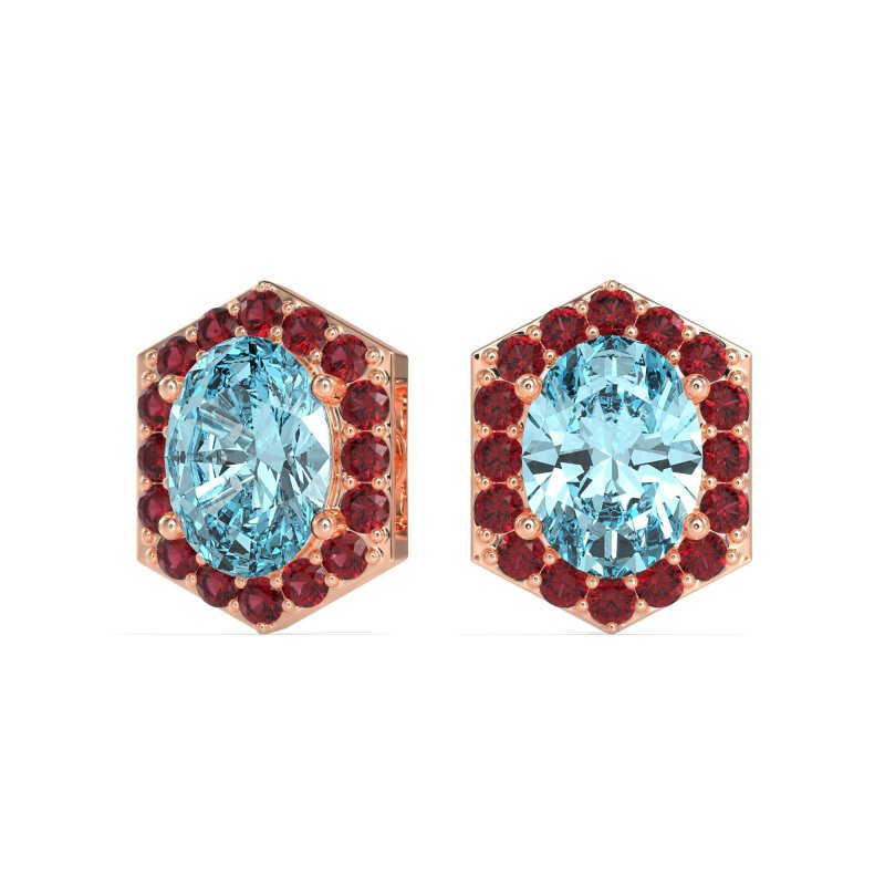 Vintage Oval Halo Stud Earrings