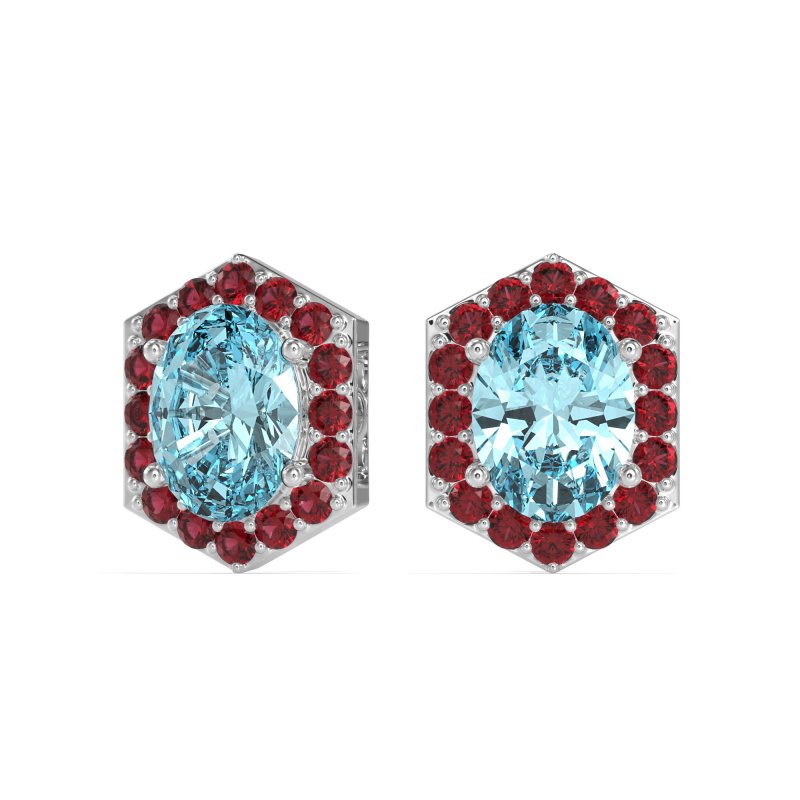 Vintage Oval Halo Stud Earrings