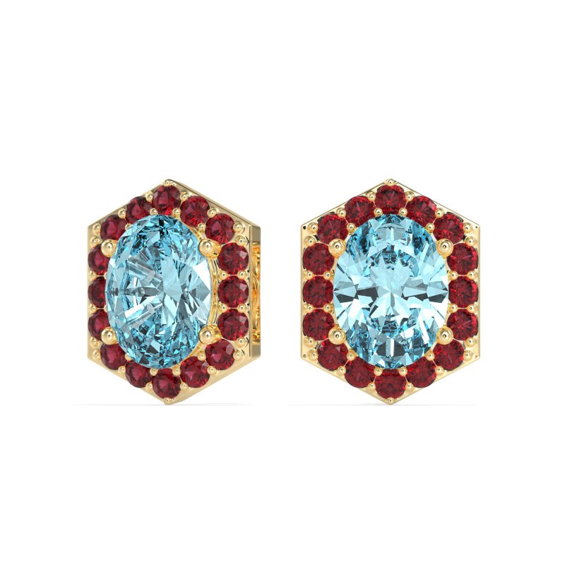 Vintage Oval Halo Stud Earrings