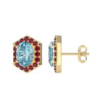 Vintage Oval Halo Stud Earrings