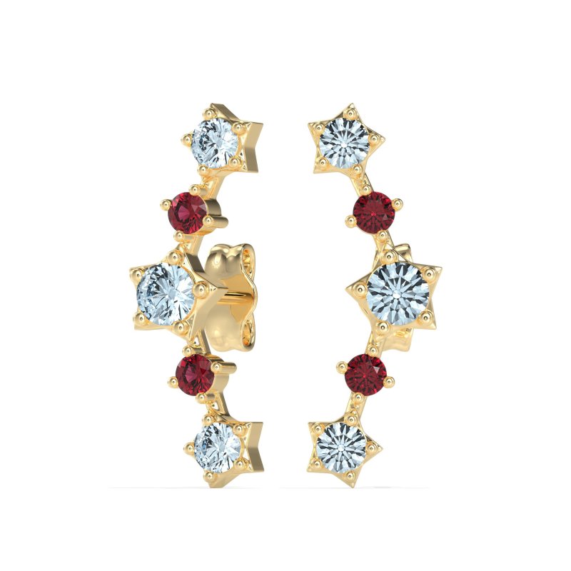 Ear Climber Stud Earrings