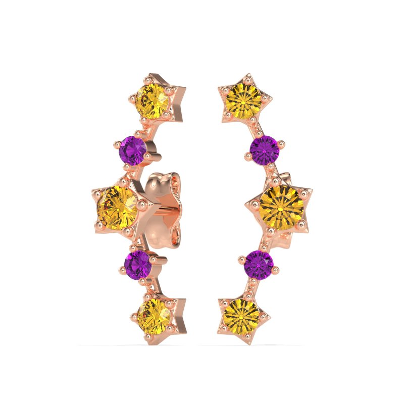 Ear Climber Stud Earrings