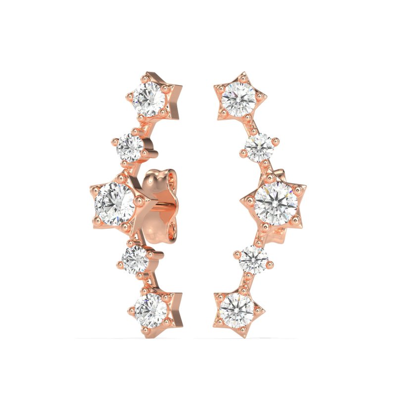 Ear Climber Stud Earrings