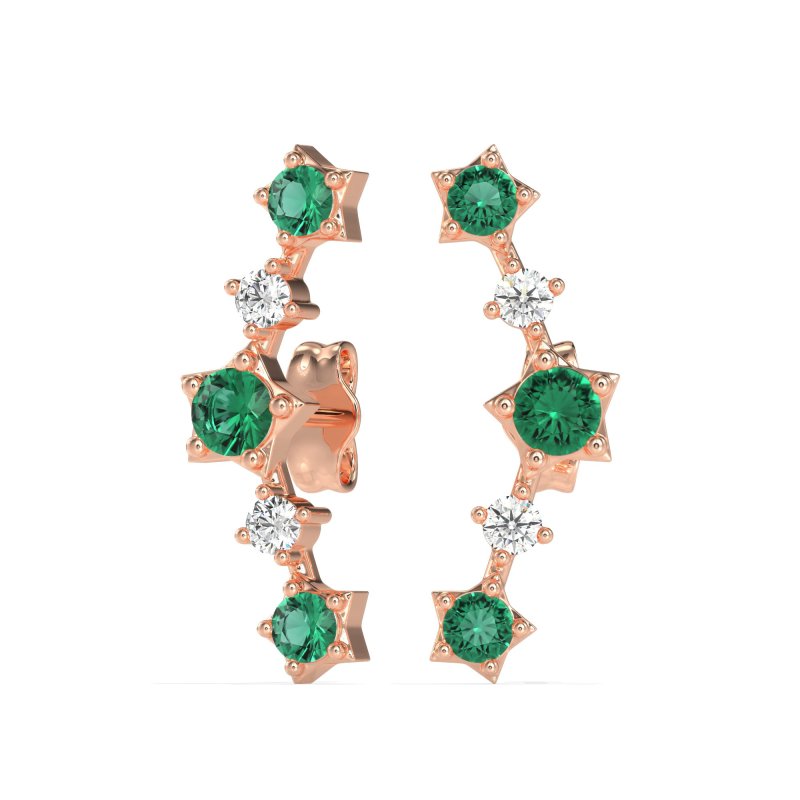 Ear Climber Stud Earrings