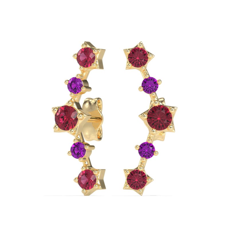 Ear Climber Stud Earrings