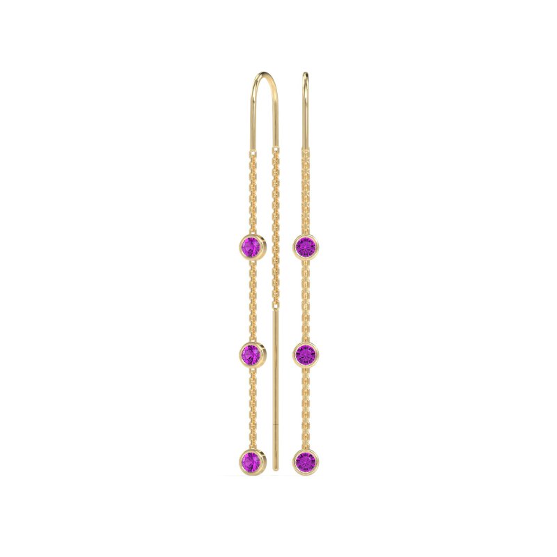 Three-Stone Threader Earrings