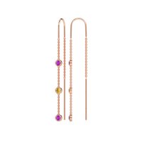 Three-Stone Threader Earrings