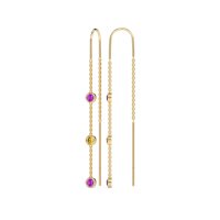 Three-Stone Threader Earrings