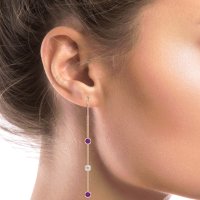 Three-Stone Threader Earrings