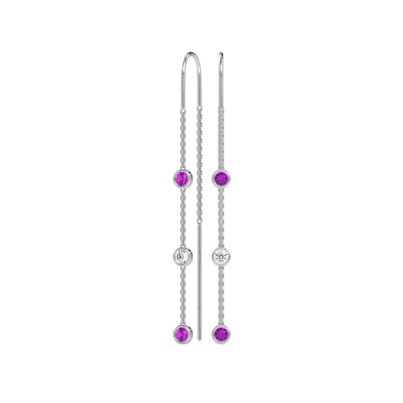 Three-Stone Threader Earrings