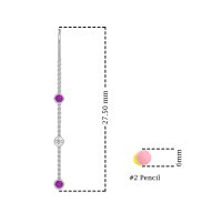 Three-Stone Threader Earrings