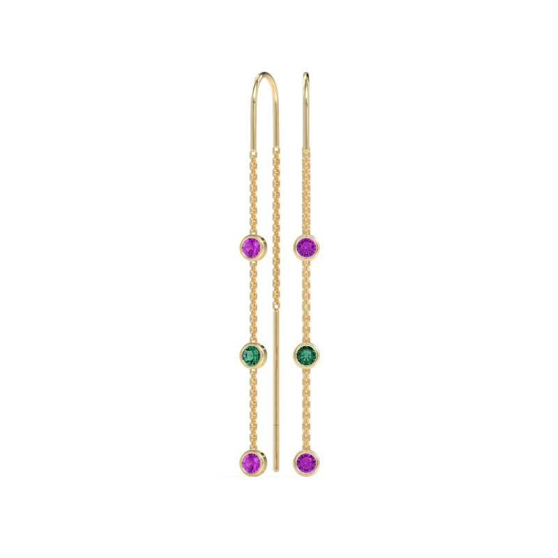 Three-Stone Threader Earrings