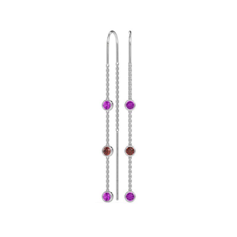 Three-Stone Threader Earrings