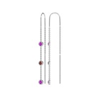 Three-Stone Threader Earrings