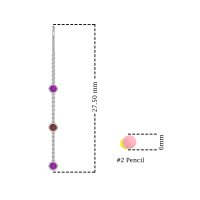 Three-Stone Threader Earrings