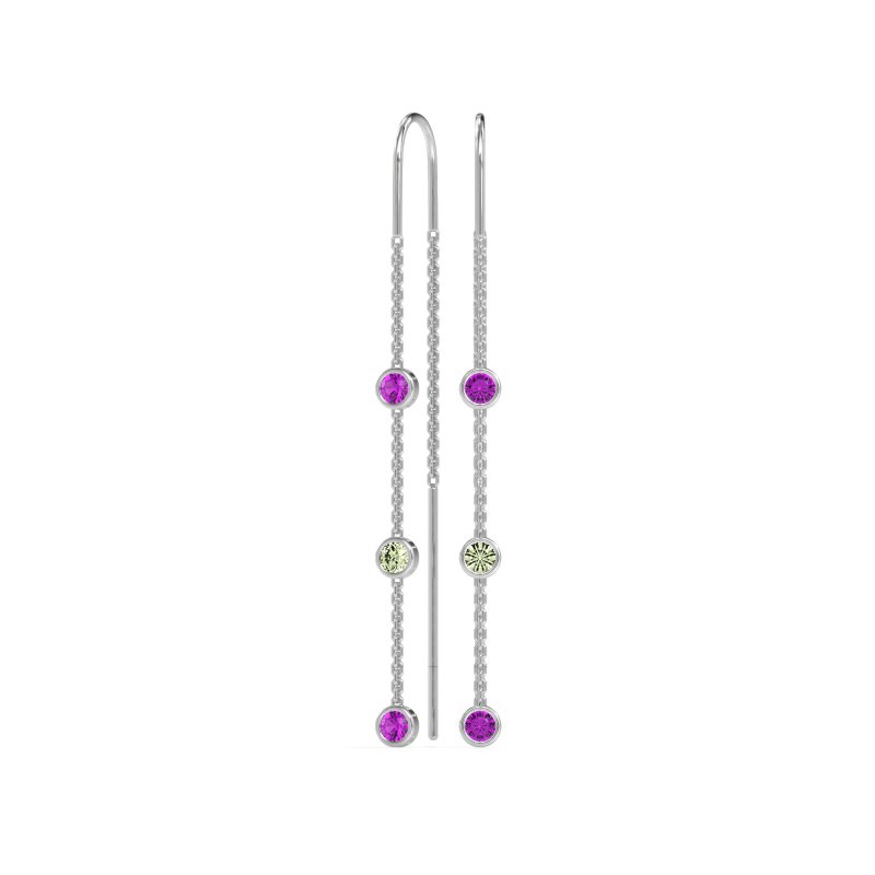 Three-Stone Threader Earrings