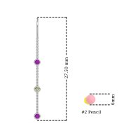 Three-Stone Threader Earrings