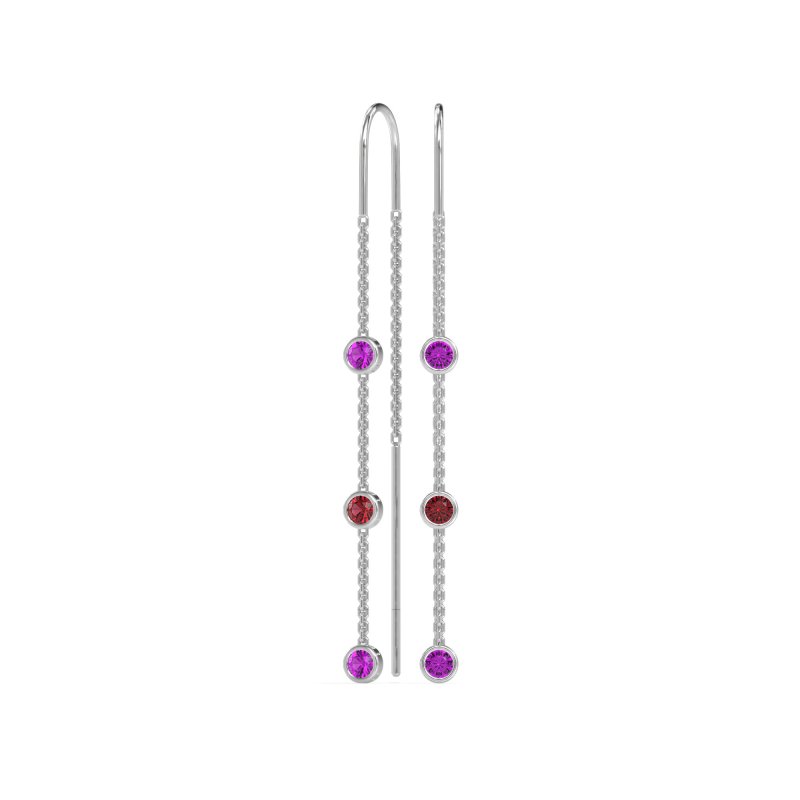 Three-Stone Threader Earrings