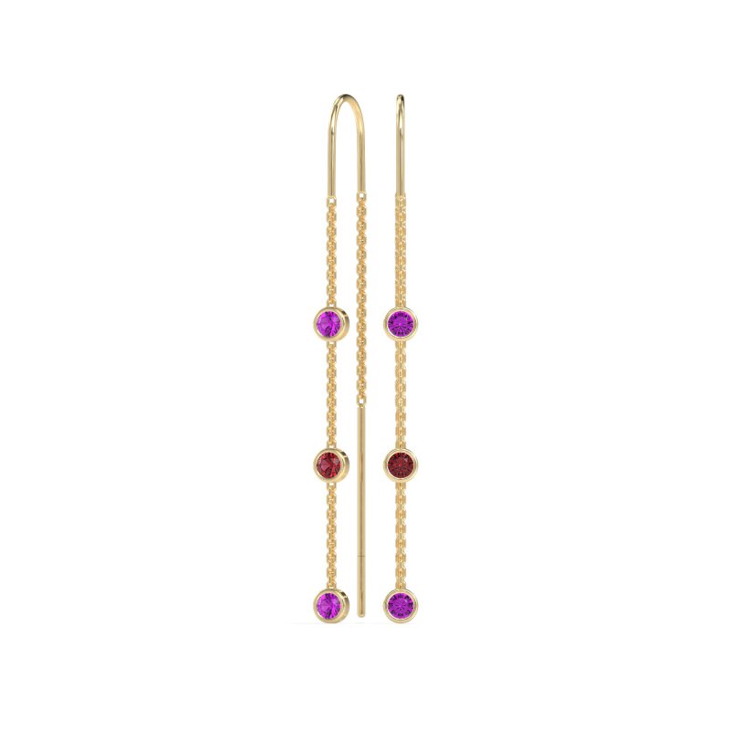 Three-Stone Threader Earrings