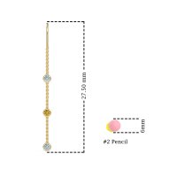 Three-Stone Threader Earrings