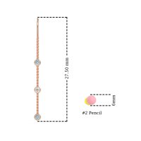 Three-Stone Threader Earrings