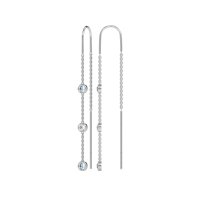 Three-Stone Threader Earrings
