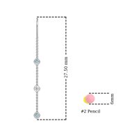 Three-Stone Threader Earrings
