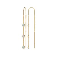 Three-Stone Threader Earrings