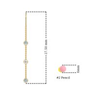 Three-Stone Threader Earrings