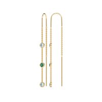 Three-Stone Threader Earrings