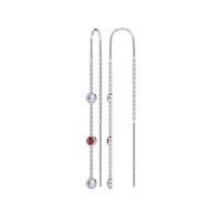 Three-Stone Threader Earrings