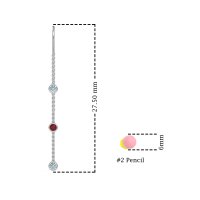 Three-Stone Threader Earrings