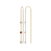 Three-Stone Threader Earrings