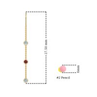 Three-Stone Threader Earrings