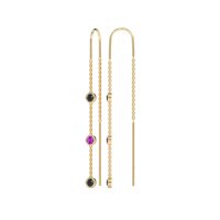Three-Stone Threader Earrings