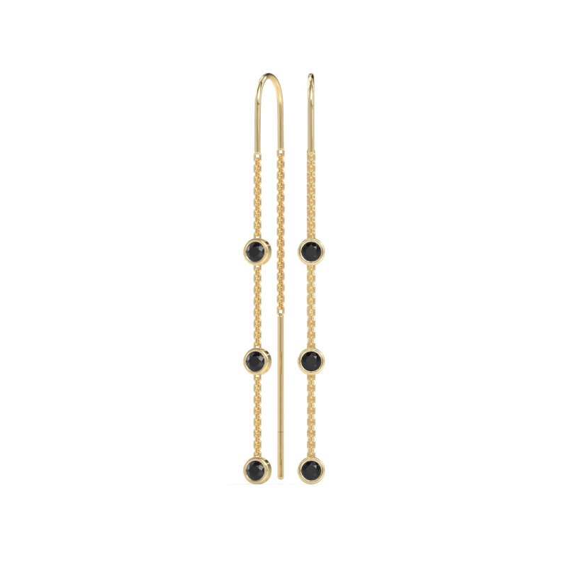 Three-Stone Threader Earrings